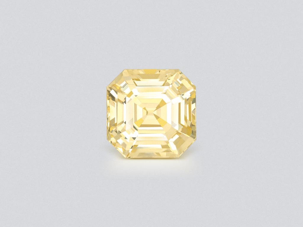 Unrefined pastel yellow octagon cut sapphire 14.00 carats, Sri Lanka Image №1