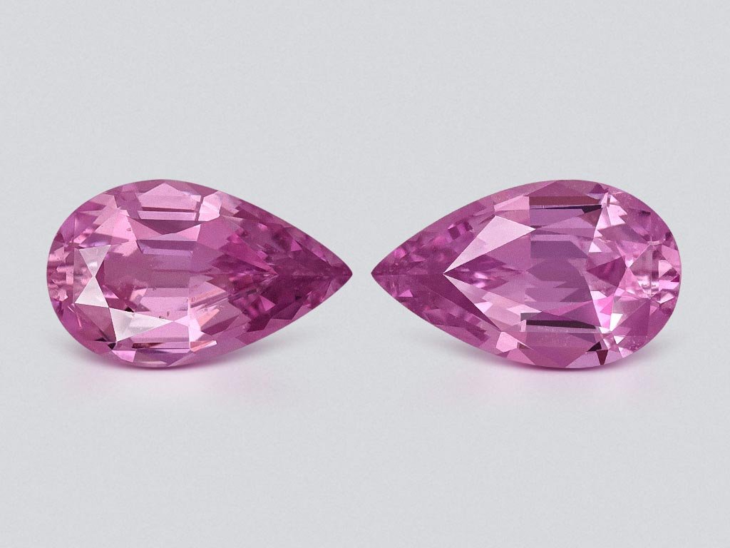 Pair of unheated pink sapphires in pear cut 2.47 carats, Madagascar Image №1