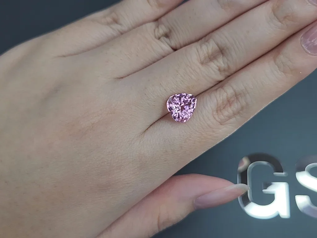 Baby Pink tourmaline in pear cut 3.04 carats, Afghanistan Image №2