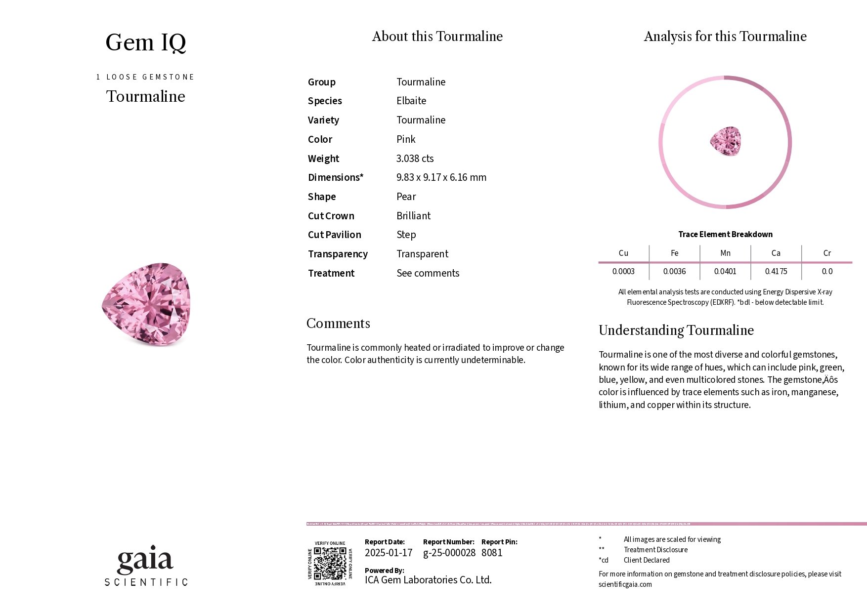 Baby Pink tourmaline in pear cut 3.04 carats, Afghanistan Image №6