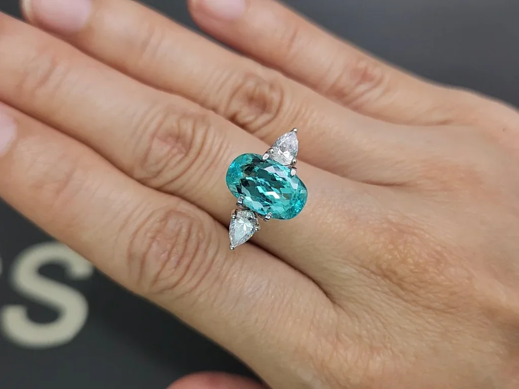 Neon blue tourmaline Paraiba in cushion cut 4.02 carats, Nigeria Image №5
