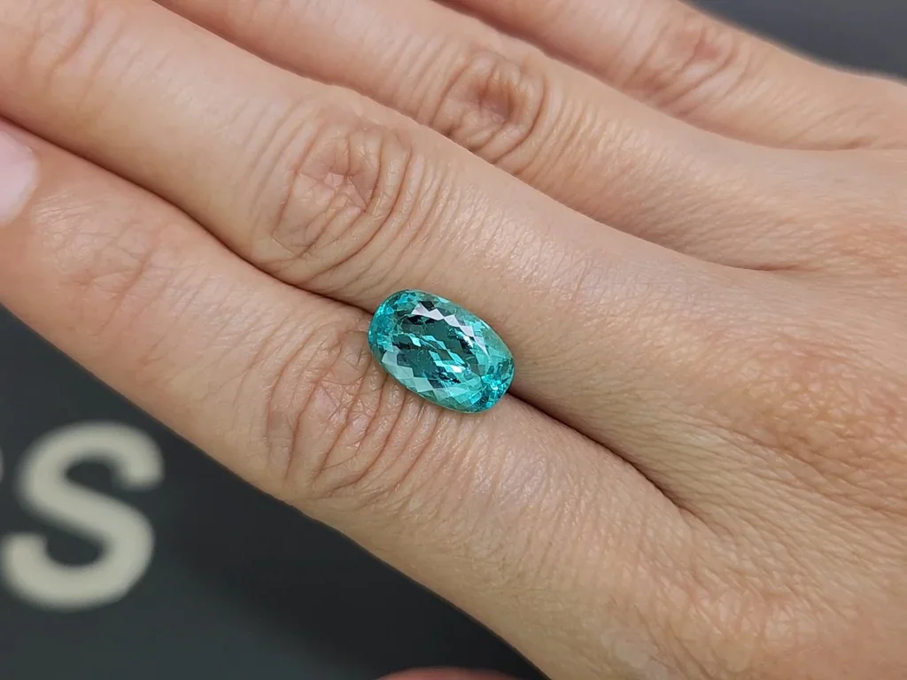 Neon blue tourmaline Paraiba in cushion cut 4.02 carats, Nigeria Image №2