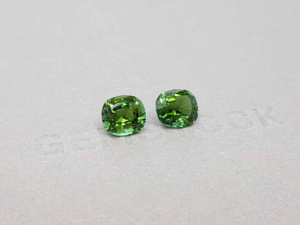 Pair of cushion cut verdelites 5.06 ct, Afghanistan Image №2