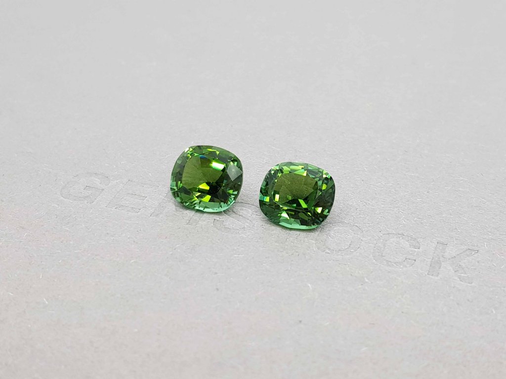 Pair of cushion cut verdelites 5.06 ct, Afghanistan Image №3