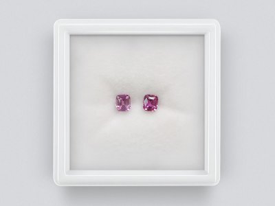 Pair of pink unheated cushion cut sapphires 0.72 carats from Madagascar  photo