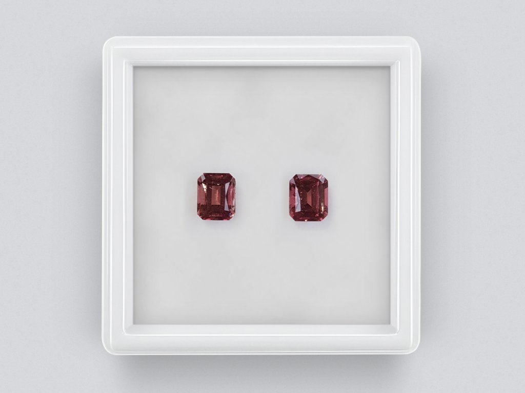 Pairs of red tourmalines rubellites 1-3 carats, Nigeria Image №2