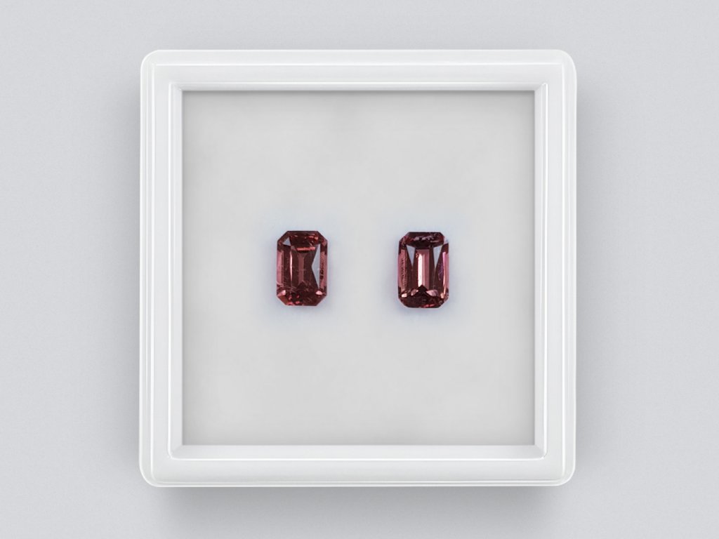 Pairs of red tourmalines rubellites 1-3 carats, Nigeria Image №4