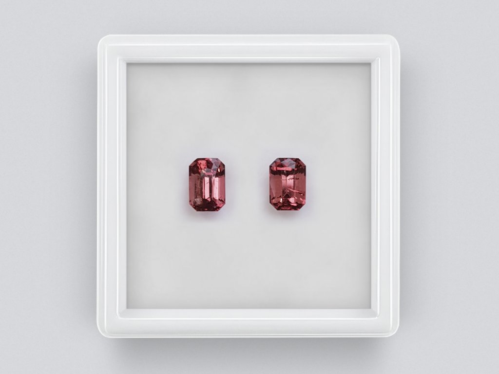 Pairs of red tourmalines rubellites 1-3 carats, Nigeria Image №6