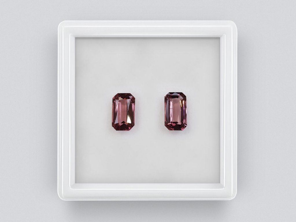 Pairs of red tourmalines rubellites 1-3 carats, Nigeria Image №7