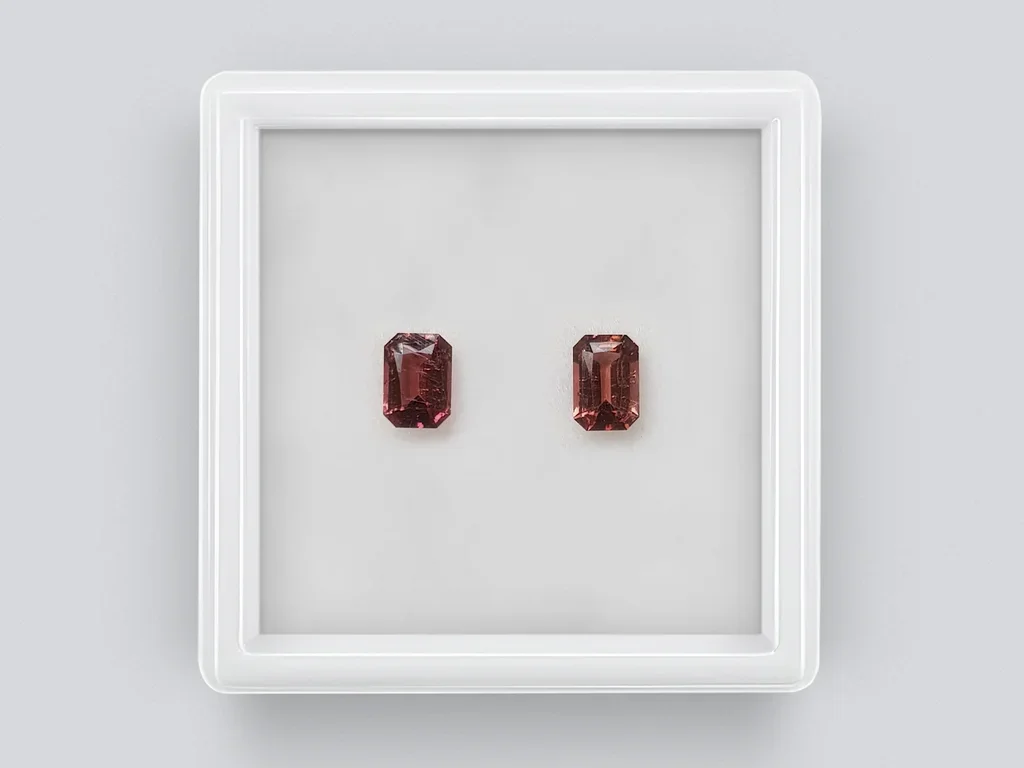 Pairs of red tourmalines rubellites 1-3 carats, Nigeria Image №9