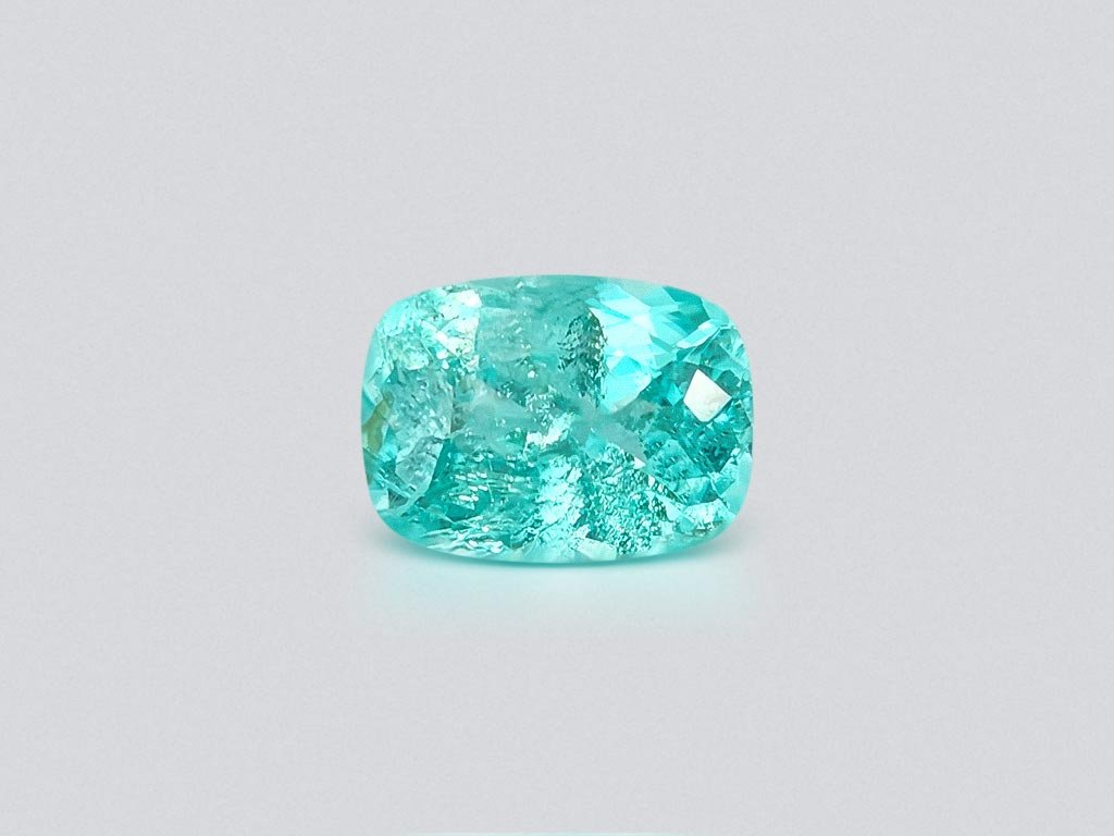 Neon blue Paraiba tourmaline in cushion cut 2.46 carats, Mozambique  Image №1
