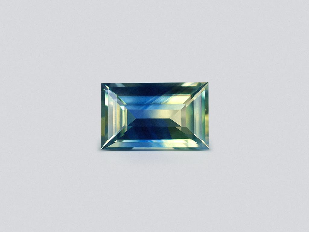 Unheated bi-color sapphire in baguette cut 2.07 carats, Madagascar  Image №1
