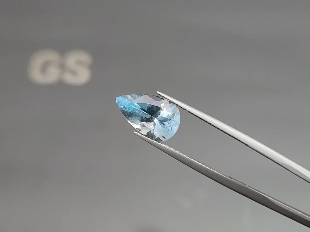 Aquamarine pear cut 2.89 carats, Madagascar Image №3
