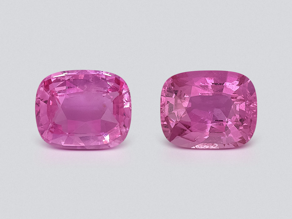 Pair of pink sapphires in cushion cut 3.59 carats, Sri Lanka Image №1