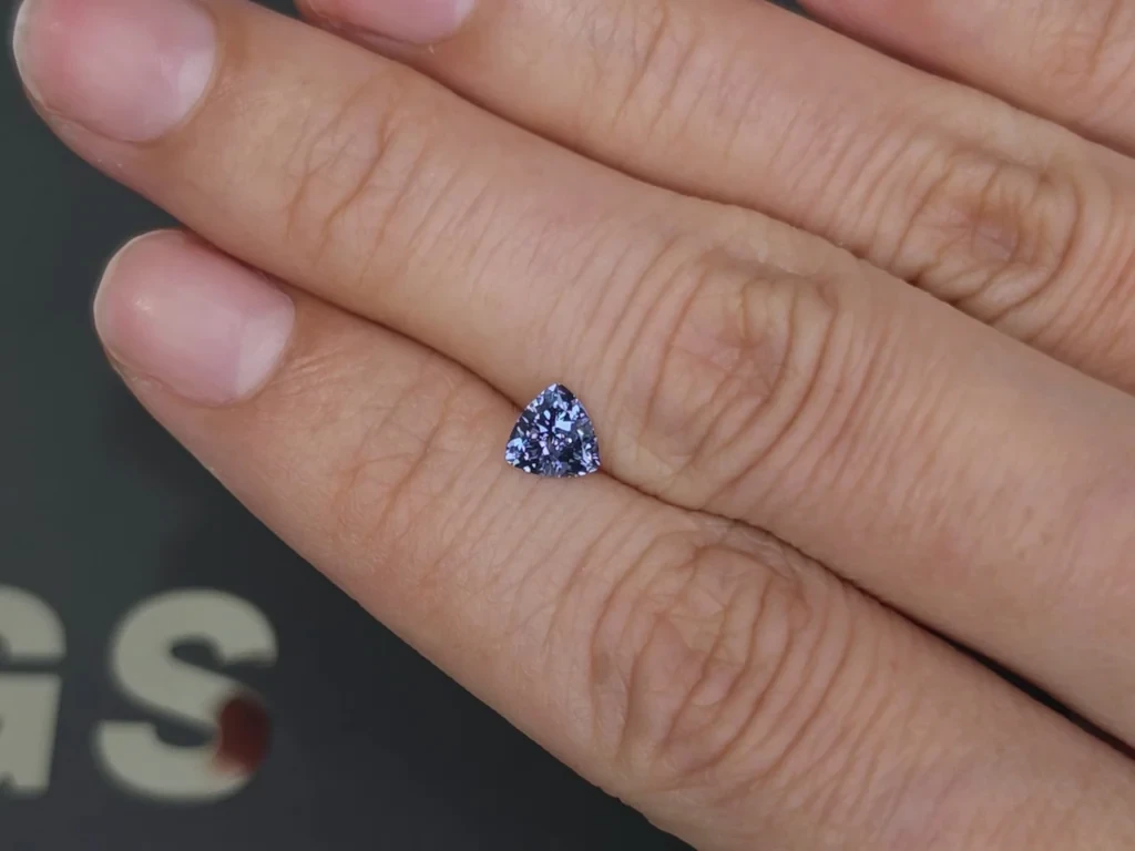 Gray blue spine trillion cut 0.50 carats, Tanzania Image №2