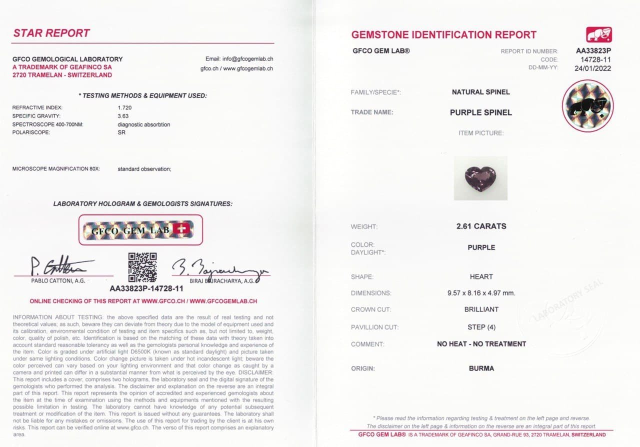 Intense purple spinel 2.61 ct, Burma Image №5