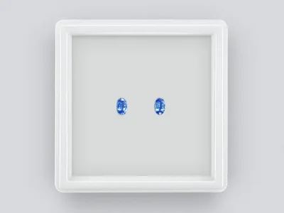 Pair of Royal Blue oval cut sapphires 0.54 ct, Sri Lanka photo