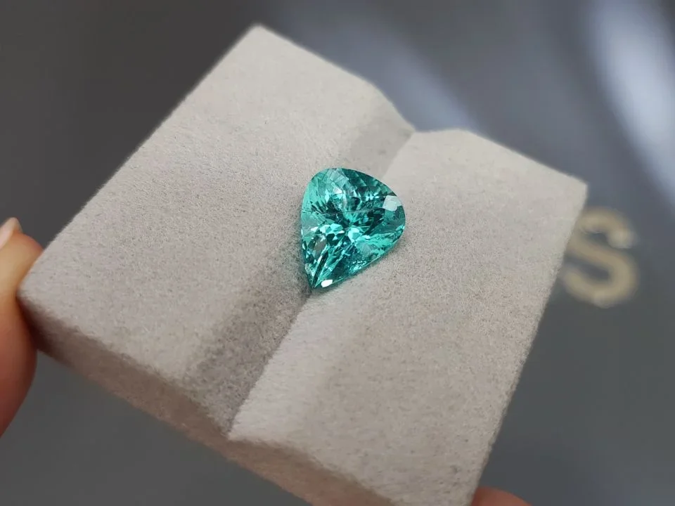 Neon blue Paraiba tourmaline in pear cut 4.32 carats, Mozambique Image №4