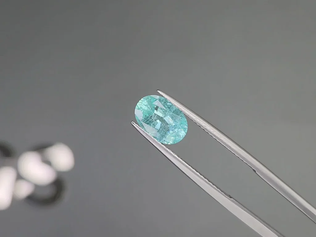 Neon blue Paraiba tourmaline in oval cut 1.52 carats, Mozambique Image №3