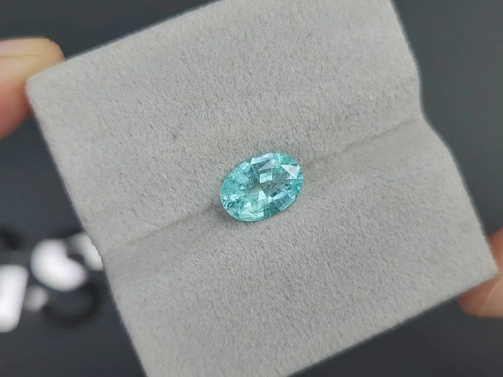 Neon blue Paraiba tourmaline in oval cut 1.52 carats, Mozambique Image №4