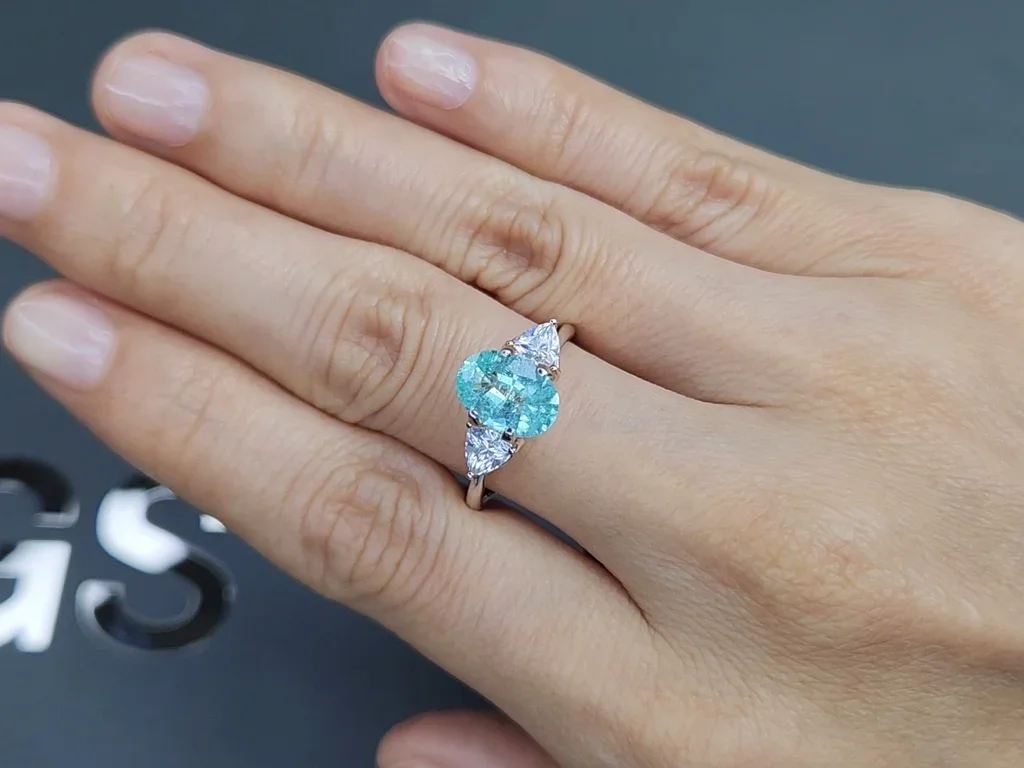 Neon blue Paraiba tourmaline in oval cut 1.52 carats, Mozambique Image №5