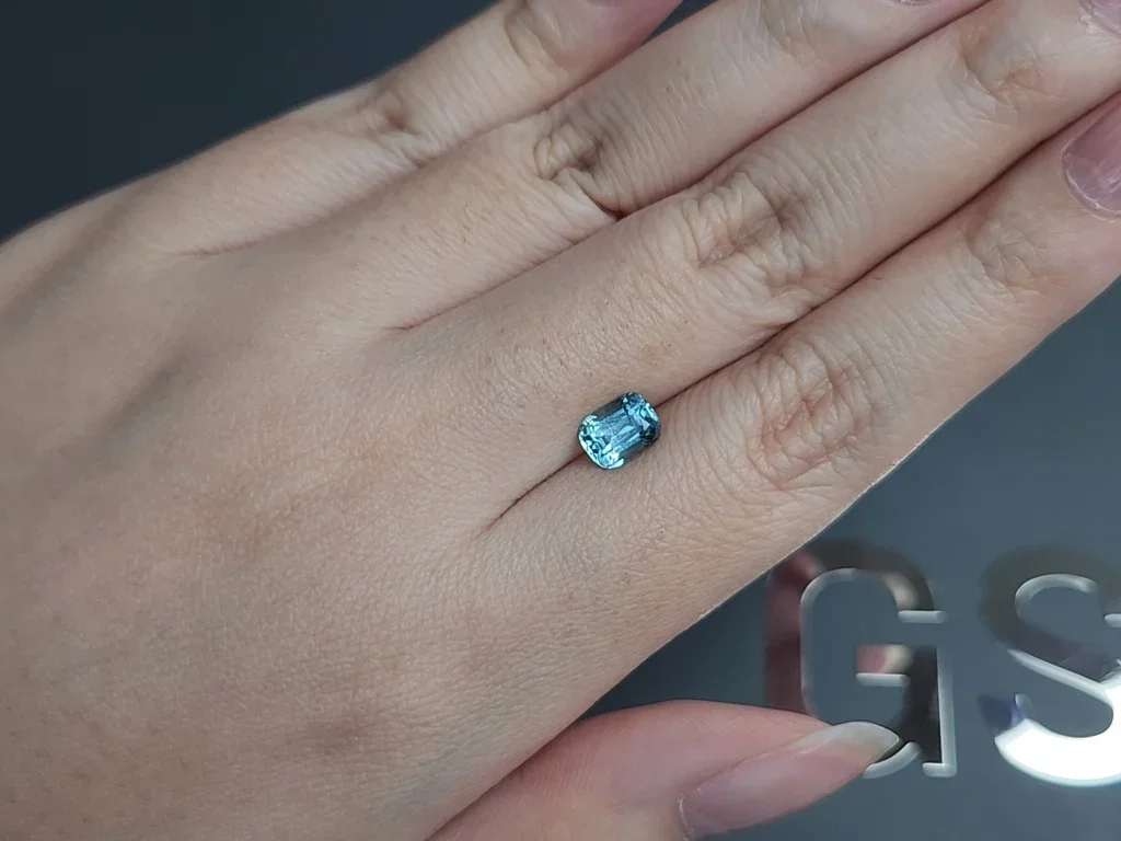 Light blue Lagoon tourmaline in cushion cut 1.07 carats, Afghanistan Image №2