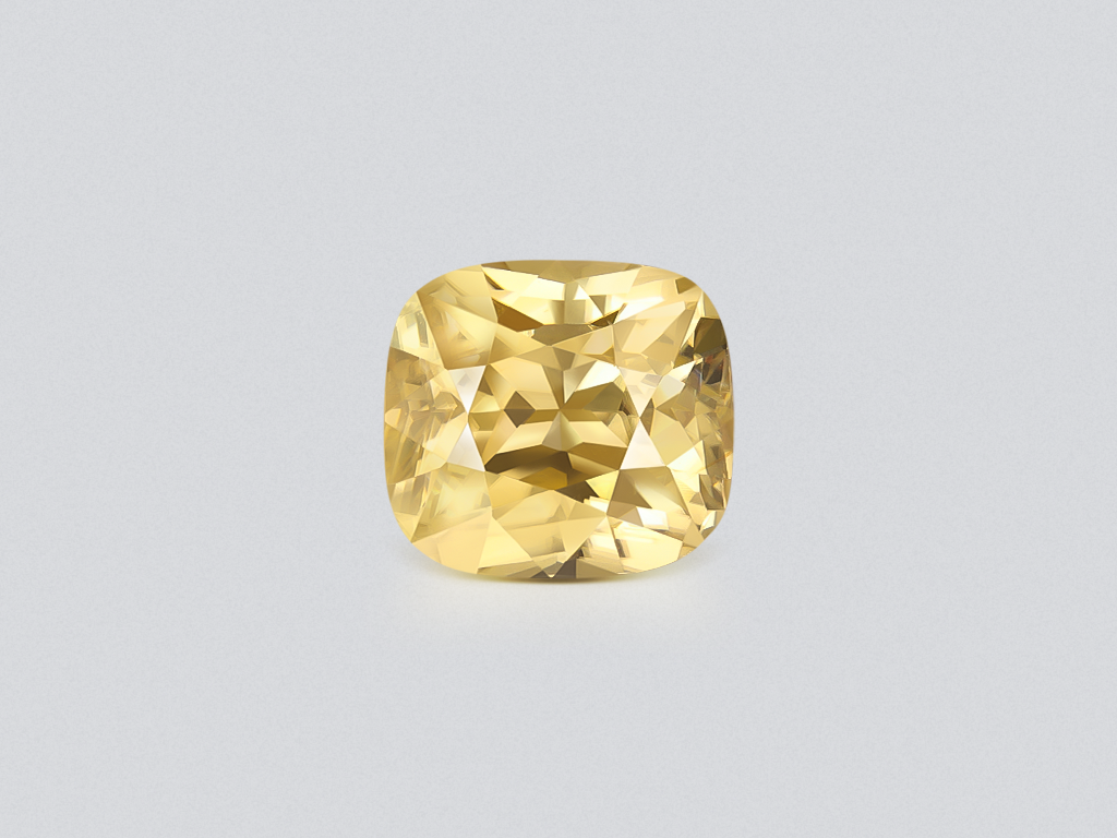 Yellow zircon cut cushion 10.11 carats, Tanzania Image №1