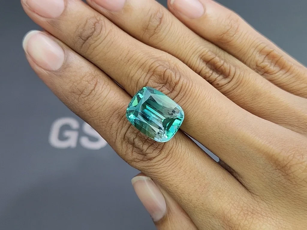 Tourmaline Bi-color cushion cut 14.23 carats, Afghanistan  Image №2