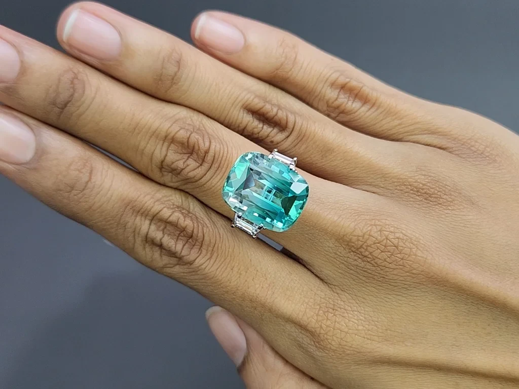 Tourmaline Bi-color cushion cut 14.23 carats, Afghanistan  Image №5