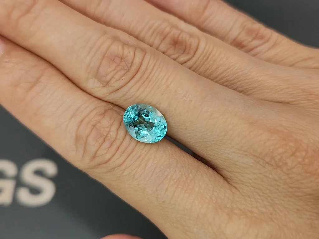 Neon Paraiba tourmaline oval cut 3.05 carats, Afghanistan Image №2