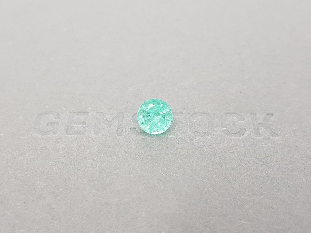 Greenish Paraiba tourmaline, 1.58 ct round cut, Mozambique Image №1