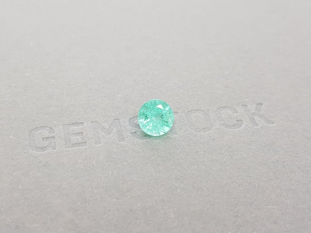 Greenish Paraiba tourmaline, 1.58 ct round cut, Mozambique Image №2