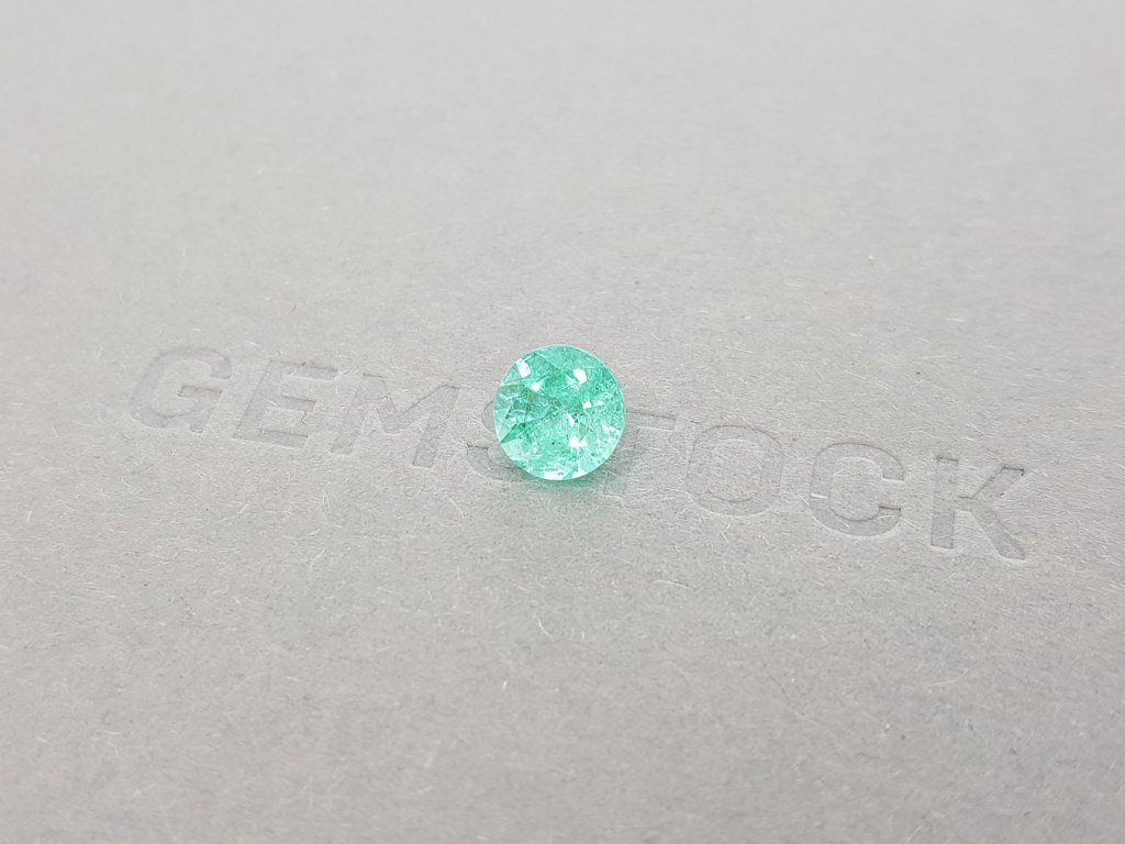 Greenish Paraiba tourmaline, 1.58 ct round cut, Mozambique Image №3