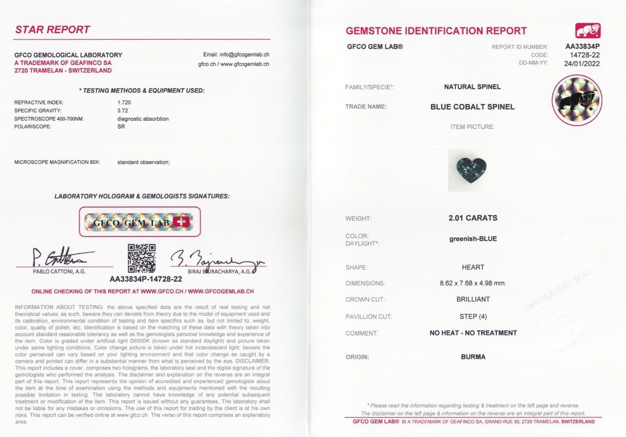 Spinel blue with a greenish tint 2.01 ct, Burma Image №5