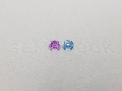 Contrasting pair of unheated sapphires 1.10 ct, Madagascar photo