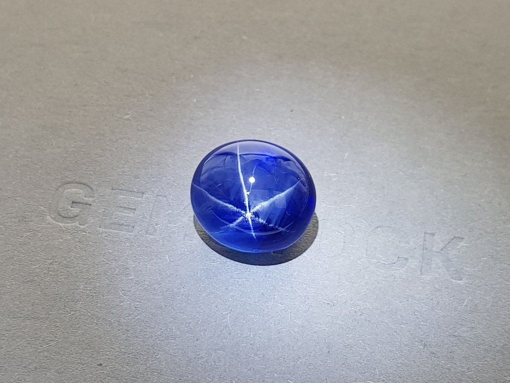 Large untreated Royal Blue star sapphire 22.14 ct, Sri Lanka, GRS Image №3