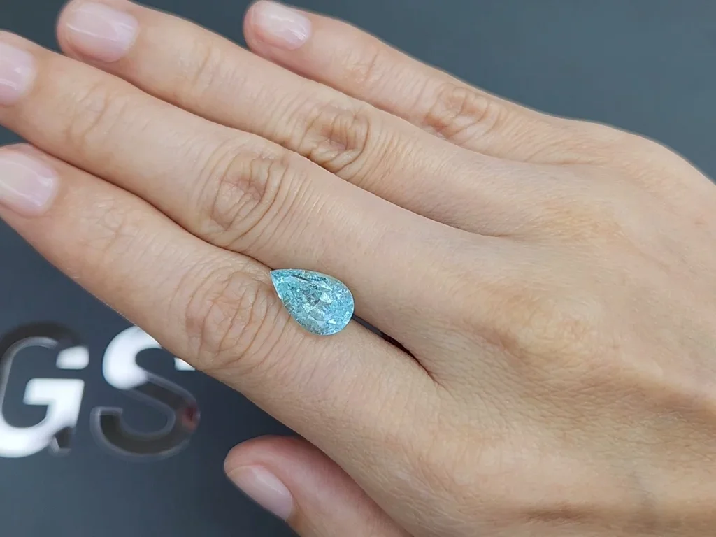 Neon blue Paraiba tourmaline in pear cut 4.36 carats, Mozambique Image №2