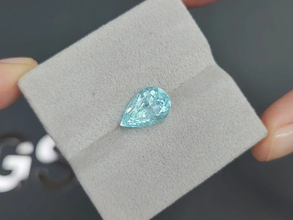 Neon blue Paraiba tourmaline in pear cut 4.36 carats, Mozambique Image №4