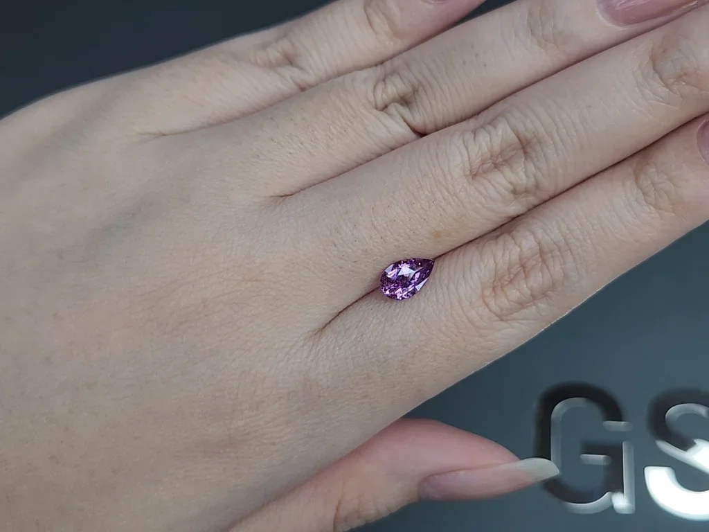 Unheated purple sapphire pear shaped 0.95 carats, Madagascar  Image №2