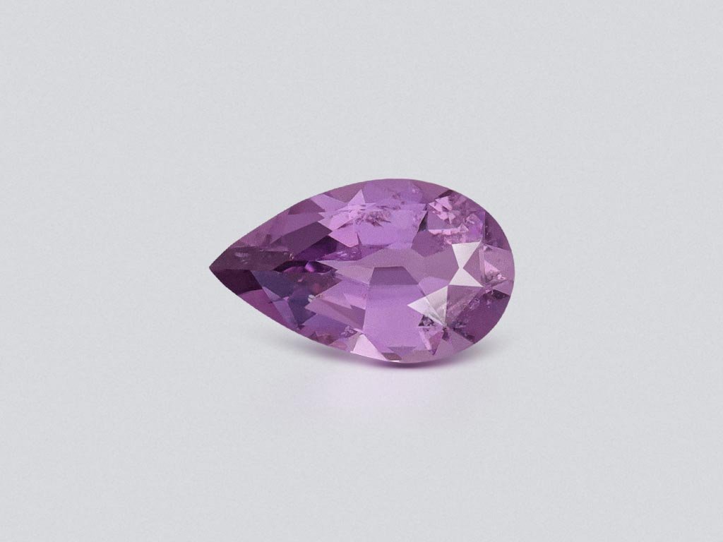 Unheated purple sapphire pear shaped 0.95 carats, Madagascar  Image №1