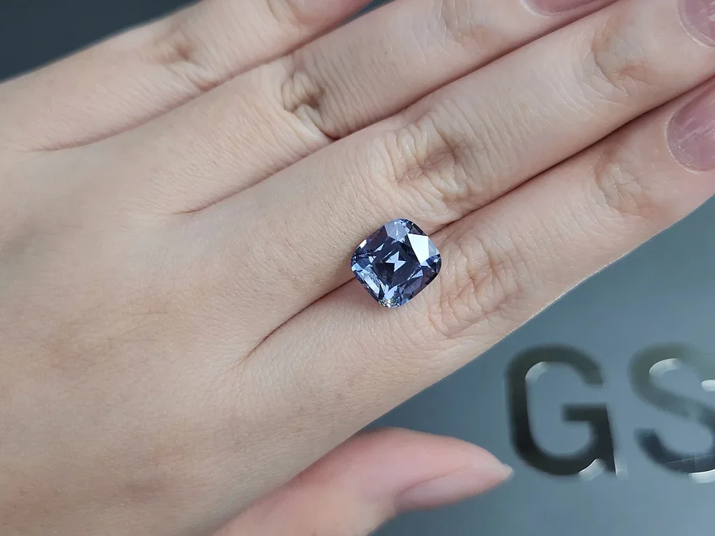 Blue spinel in cushion cut 5.55 carats, Burma Image №2