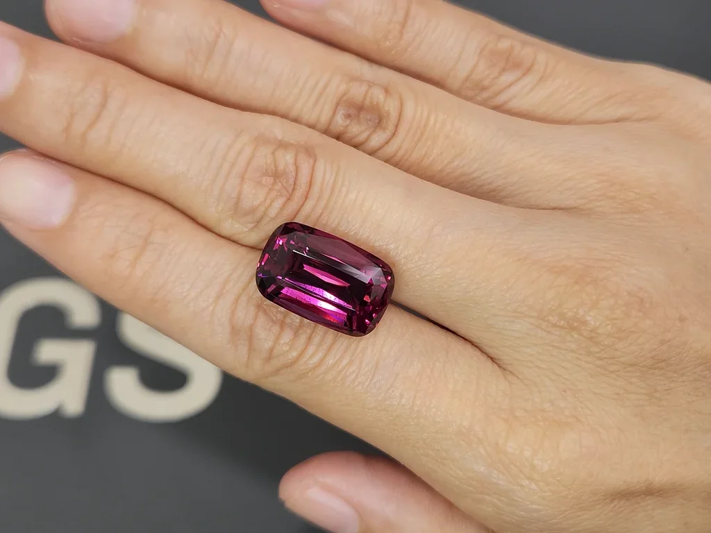 Garnet rhodolite cushion cut 15.84 carats, Tanzania Image №2