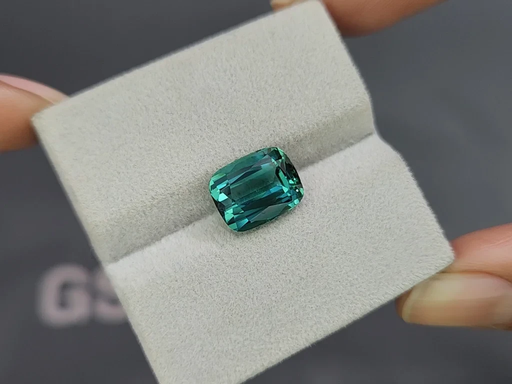 Vibrant Lagoon tourmaline in cushion cut 5.23 carats, Afghanistan Image №4