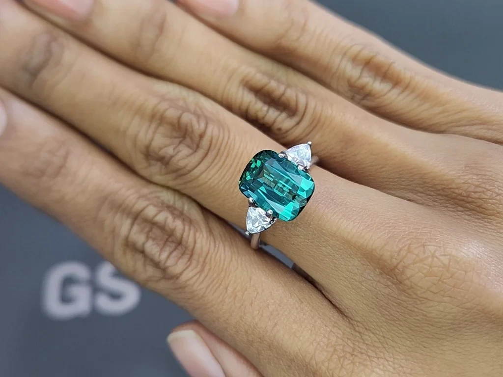 Vibrant Lagoon tourmaline in cushion cut 5.23 carats, Afghanistan Image №5