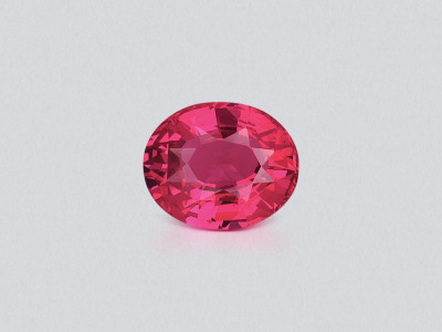 Vibrant Intense pinkish red Mahenge spinel in oval cut 2.01 carats, Tanzania photo