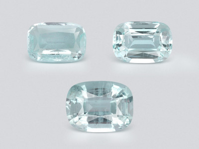 Set of aquamarines cushion cut  2.73 carats, Madagascar photo