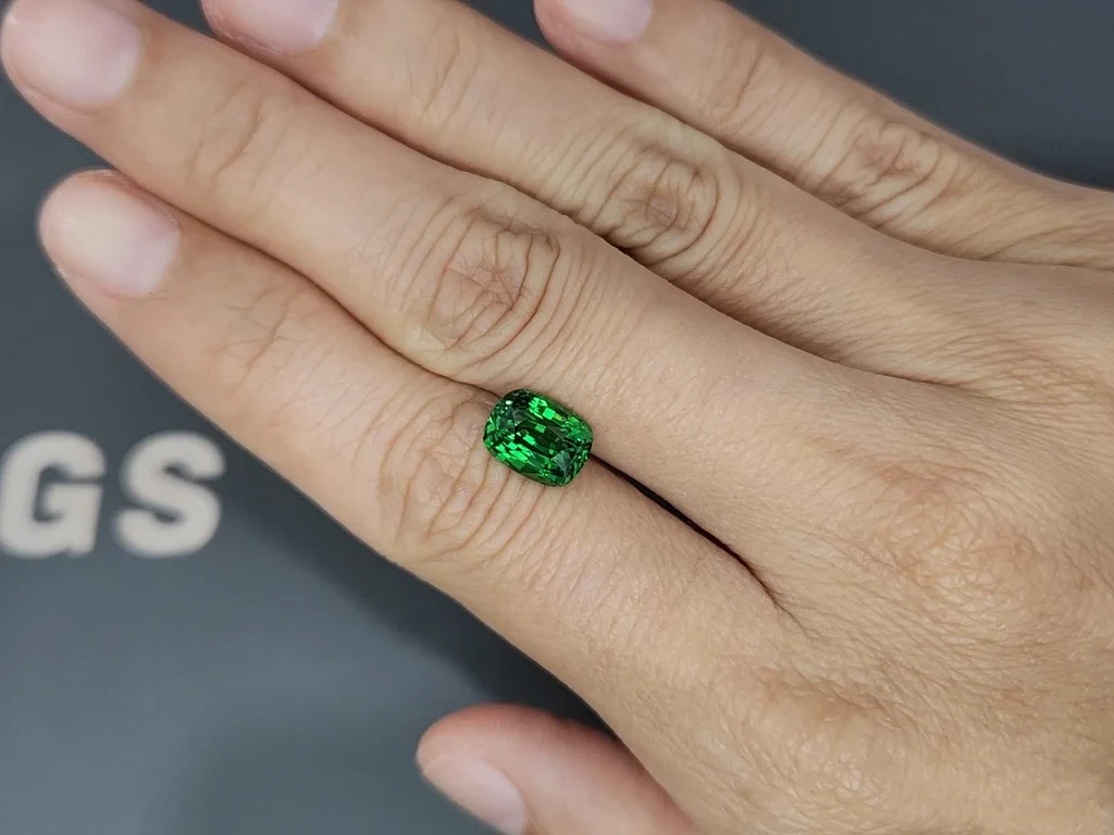 Tsavorite garnet cushion cut 3.04 carats, Africa Image №2
