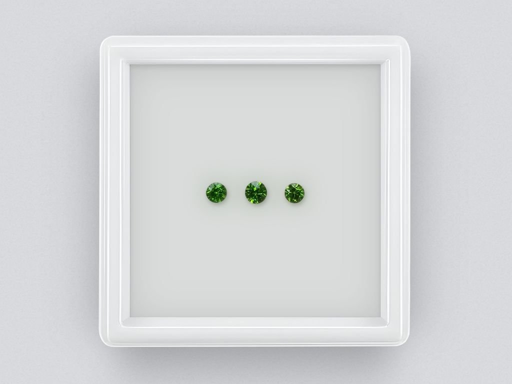 Set of three Uralian demantoids 0.29 ct Image №1