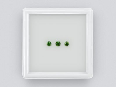 Set of three Uralian demantoids 0.29 ct photo
