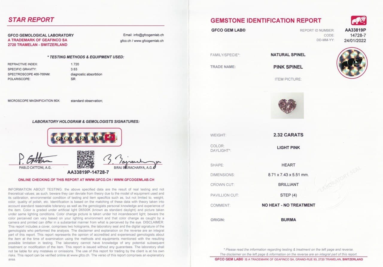 Light pink Burmese heart cut spinel 2.32 ct Image №5
